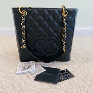 Chanel PST tote black caviar